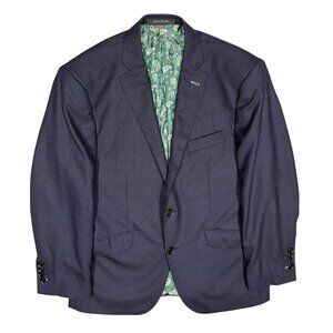 Indochino Made For You Wool Cashmere Blazer Blue Sport Coat Surgeons Cuffs 40R